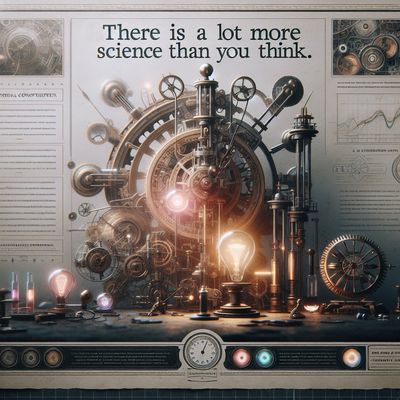 Cyberpunk based image saying “There is a lot more science than you think”.